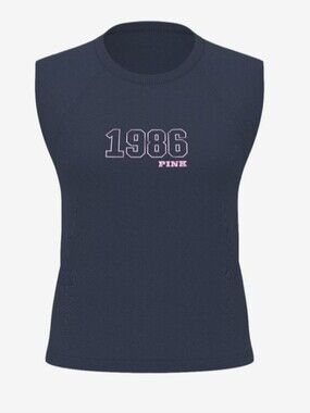 PINK Victoria's Secret Navy '1986' Muscle Sleeve Top